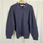 Vintage Orvis Polo Collared Henley Sweater Sweatshirt Mens XL Crosshatch Grandpa