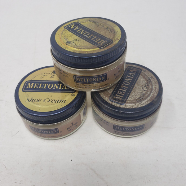 Lot 3 NEUTRAL Color Boot Shoe Cream Polish 001 #1 Leather Conditioner MELTONIAN