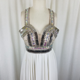 Terani Couture Beaded Goddess Dress Long Maxi Womens 2 Formal Prom Pageant Gown