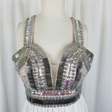 Terani Couture Beaded Goddess Dress Long Maxi Womens 2 Formal Prom Pageant Gown