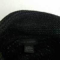 Steve Madden Cowl Neck Crosshatch Woven Knit Sweater Cape Poncho Womens OS