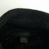 Steve Madden Cowl Neck Crosshatch Woven Knit Sweater Cape Poncho Womens OS