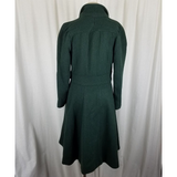 Vintage Belted Winter Wool Shawl Collar Skater Swing Twirl Coat Peacoat Womens S