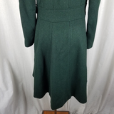 Vintage Belted Winter Wool Shawl Collar Skater Swing Twirl Coat Peacoat Womens S