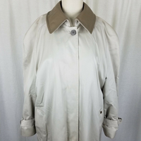 Etienne Aigner Insulated Long Maxi Leather Collar Trench Coat Womens 16W Plus