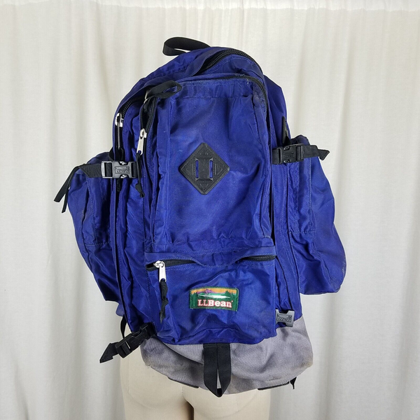 Vintage LL Bean Mt Katahdin Hiking Backpack Camping Mens Womens Royal Blue 80s