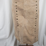 Robert Louis Long Maxi Boho Suede Skirt with Grommets Womens S Hippie Leather