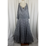 Jade by Jasmine Silver Lace Full Twirl Formal Maxi Dress Womens 20 Plus Size