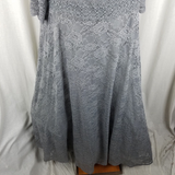 Jade by Jasmine Silver Lace Full Twirl Formal Maxi Dress Womens 20 Plus Size