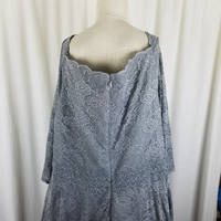 Jade by Jasmine Silver Lace Full Twirl Formal Maxi Dress Womens 20 Plus Size