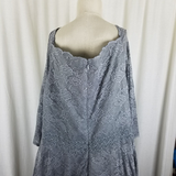 Jade by Jasmine Silver Lace Full Twirl Formal Maxi Dress Womens 20 Plus Size